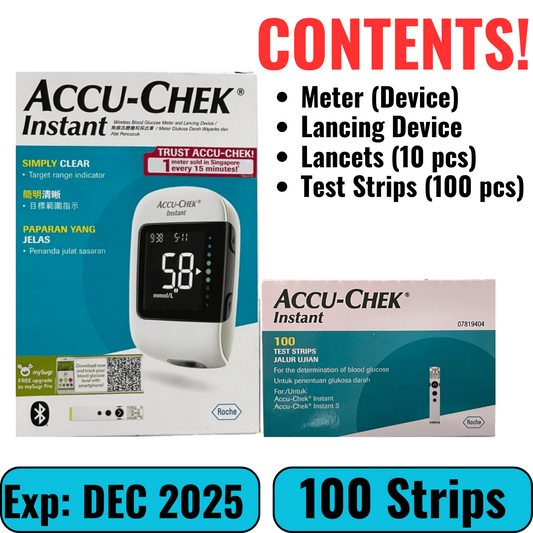 Accu Chek Instant Meter + Test Strips 100s