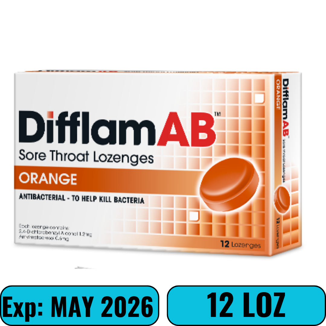 Difflam AB Anti-Inflammatory Anti-bacterial Orange Sugar Free 16 Lozenges