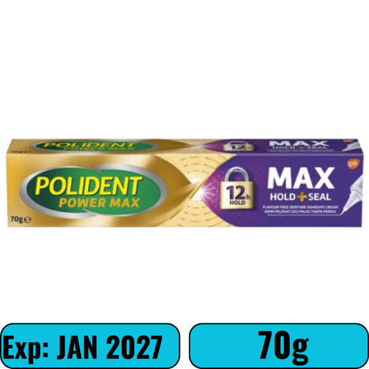 Polident Power Max Hold & Seal Denture Adhesive Cream 70g