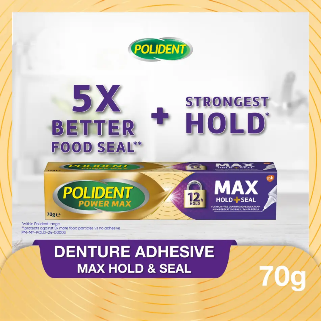 Polident Power Max Hold & Seal Denture Adhesive Cream 70g