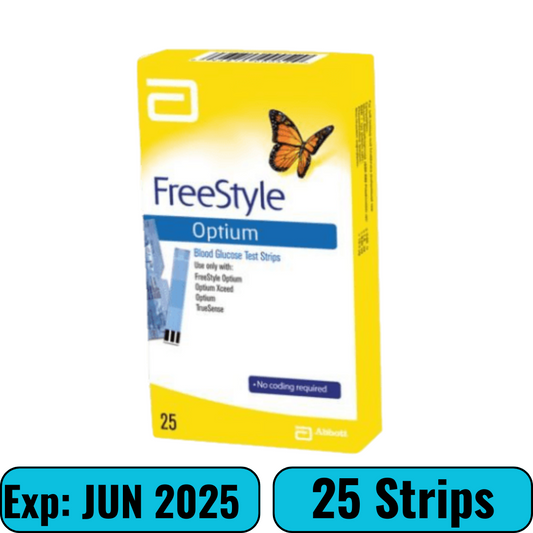 FreeStyle Optium Blood Glucose Test Strips 25's