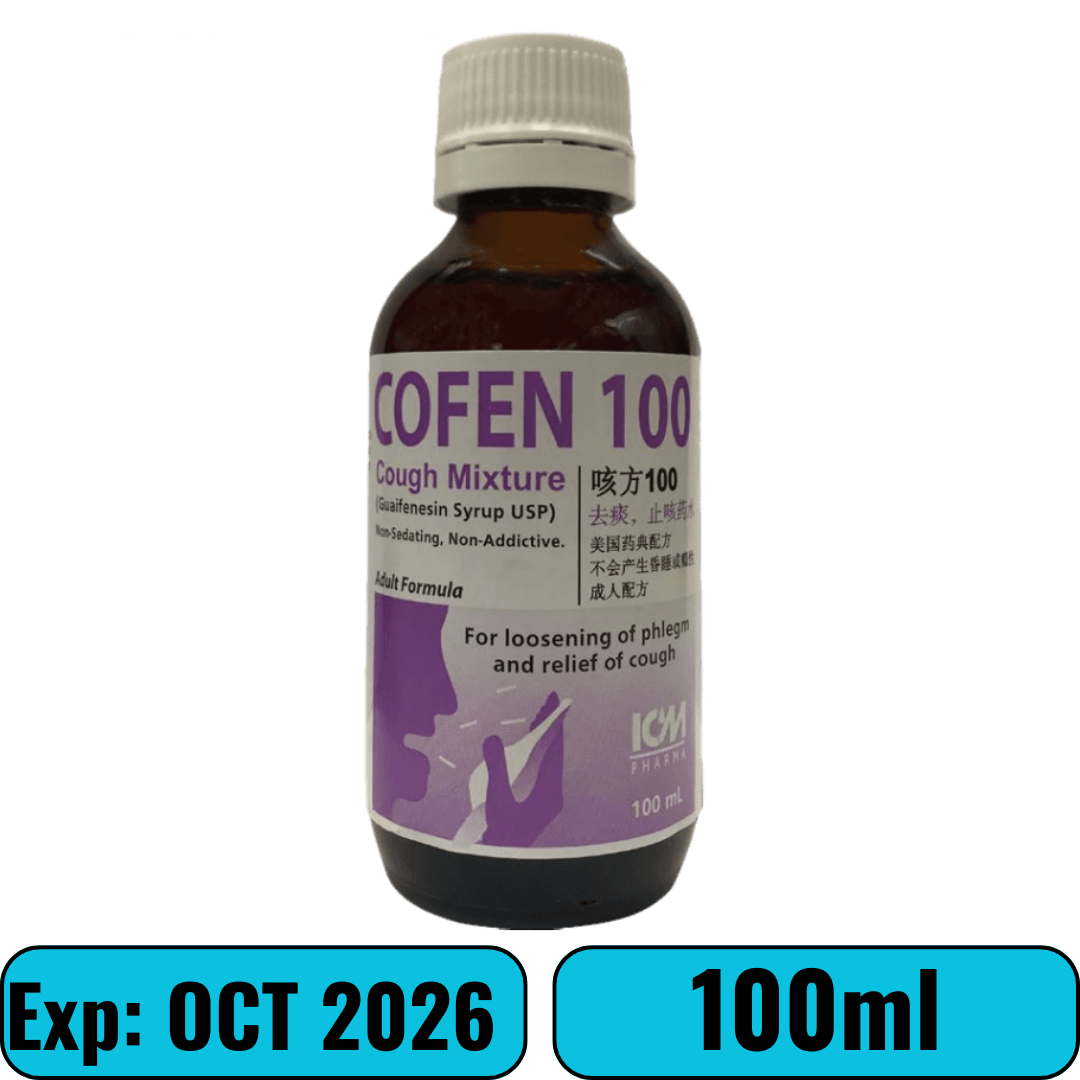 Cofen 100 Cough Mixture Guaifenesin 100mg/5ml 100ml